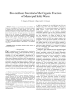 Bio-methane potential of the organic fraction of municipal solid waste