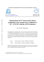 Measurement of W +- boson and Z-boson production cross-sections in p p collisions at p s = 2:76 TeV with the ATLAS detector