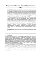 Progress against Rwanda’s Vision 2020 key indicators’ targets