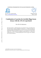 Combination of searches for invisible Higgs boson decays with the ATLAS experiment