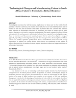 Technological changes and manufacturing unions in South Africa : failure to formulate a robust response