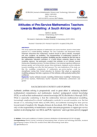 Attitudes of pre-service mathematics teachers towards modelling : a South African inquiry