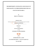 The biodiversity, systematics and ecology of fish parasitic gnathiid isopods from the east coast of South Africa