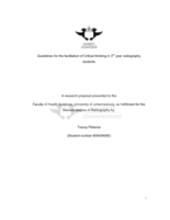 Guidelines for the facilitation of critical thinking in 3rd year radiography students
