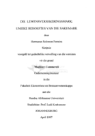 Die lewensversekeringsmark : unieke behoeftes van die sakemark