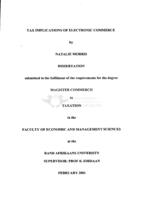 Tax implications of electronic commerce