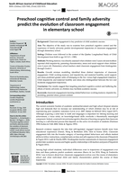 Preschool cognitive control and family adversity predict the evolution of classroom engagement in elementary school