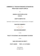 Commercial tyre maintenance outsourcing practices in South Africa.
