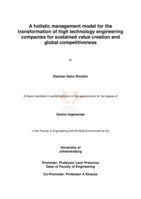 A holistic management model for the transformation of high technology engineering companies for sustained value creation and global competitiveness