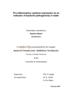 Pro-inflammatory cytokine expression as an indicator of bacterial pathogenicity in water