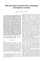 Mine operations in South Africa : community and employee reactions