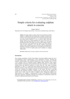 Simple criteria for evaluating sulphate attack in concrete