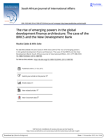 The rise of emerging powers in the global development finance architecture : the case of the BRICS and the new Development Bank