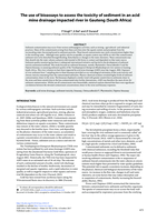 The use of bioassays to assess the toxicity of sediment in an acid mine drainage impacted river in Gauteng (South Africa)