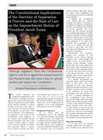 The constitutional implications of the doctrine of separation of powers and the Rule of Law on the impeachment motion of President Jacob Zuma