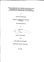 The quaternary peat deposits of Maputaland, Northern KwaZulu-Natal, South Africa : categorisation, chronology and utilisation