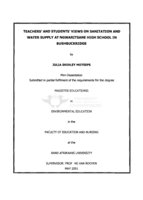 Teachers' and students' views on sanitation and water supply at Ngwaritsane High School in Bushbuckridge
