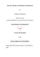 Narrative therapy: a brief history and discussion