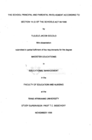 The school principal and parental involvement according to section 19 (2) of the Schools Act 84/1996