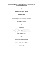 Aluminium triflate as a Lewis acid catalyst in some epoxide and aromatic transformations