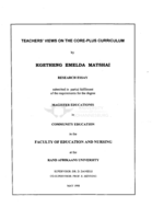 Teachers' views on the core-plus curriculum
