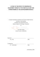 A study of the effect of chiropractic adjustment therapy of the tibiotalar joint and strengthening of the gastrocnemius muscle