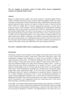 The new struggles of precarious workers in South Africa : nascent organisational responses of community health workers