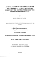 An evaluation of the impact of the South African public transport policy on the restructuring of the commuter bus industry