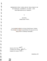 Homoeopathic similimum treatment of secondary insomnia in peri-and postmenopausal women