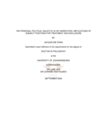 The personal-political dialectic in HIV narratives: implications of subject positions for treatment and disclosure.