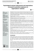 Psychological contract inducements and expectations conveyed to potential employees on organisations’ websites