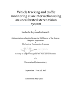 Vehicle tracking and traffic monitoring at an intersection using an uncalibrated stereo vision system