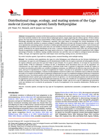 Distributional range, ecology, and mating system of the Cape mole-rat (Georychus capensis) family Bathyergidae