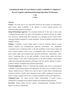 Examining the role of green human capital availability in adoption of reverse logistics and remanufacturing operations performance