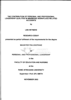 The contribution of personal and professional leadership qualities in minimising workplace related accidents