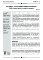 Oscillatory thresholds and foveal and macular thickness using coherence tomography