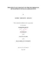 The effects of violence on the psychological development of black adolescents
