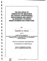 The influence of homoeopathic medicines on thought interference, nervousness and anxiety in university  students under examination conditions