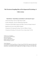 The persistent sampling bias in developmental psychology: a call to action
