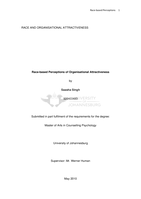 Race-based perceptions of organisational attractiveness