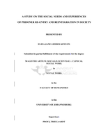 A study on the social needs and experiences of prisoner re-entry and reintegration in society
