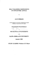 Heat transfer coefficients in concentric annuli