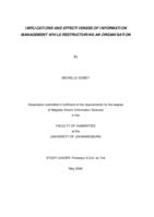 Implications and effectiveness of information management while restructuring an organisation