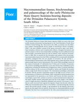 Macromammalian faunas, biochronology and palaeoecology of the early Pleistocene Main Quarry hominin-bearing deposits of the Drimolen Palaeocave System, South Africa