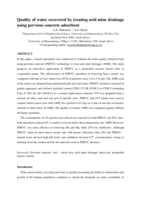 Quality of water recovered by treating acid mine drainage using pervious concrete adsorbent