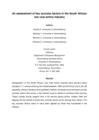 An assessment of key success factors in the South African low cost airline industry