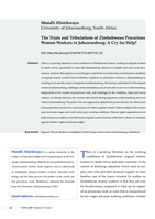 The trials and tribulations of Zimbabwean precarious women workers in Johannesburg : a cry for help?