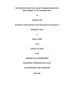 The participation of civil society organisations in the development of the children's bill