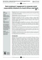 Bank employees’ engagement in corporate social responsibility initiatives at a South African retail bank