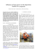 Influence of laser power on the deposition Ti64l4V/W composite